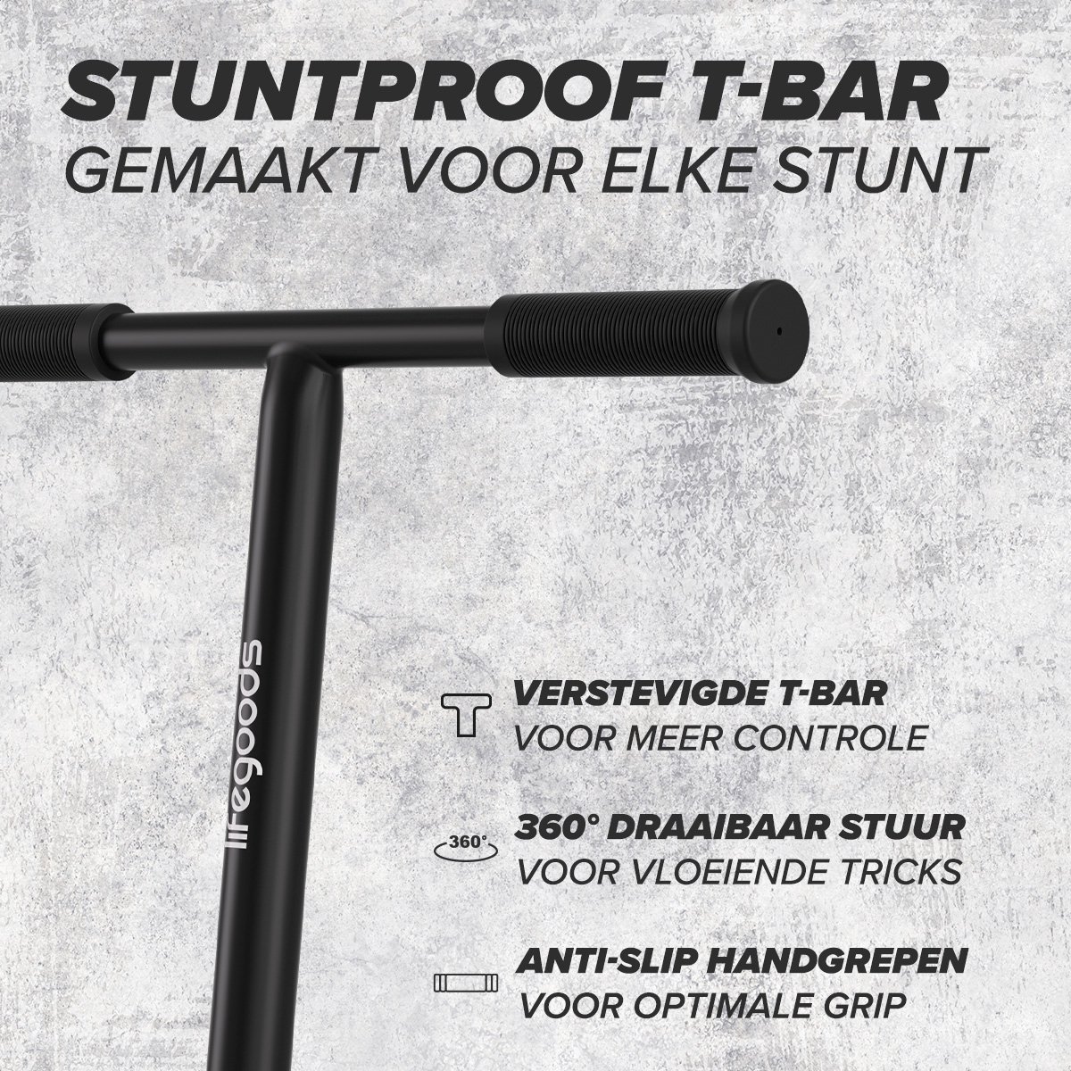 LifeGoods Stuntstep Pro X - T-Stang - HIC - 110mm - 100KG - Zwart — afbeelding 4
