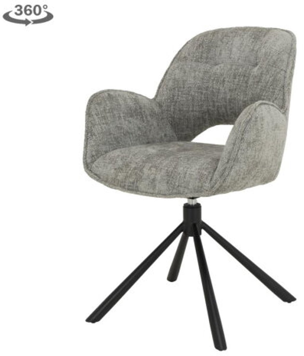 Tower Living Isola eetkamerstoel draaibaar – Stof haga silver