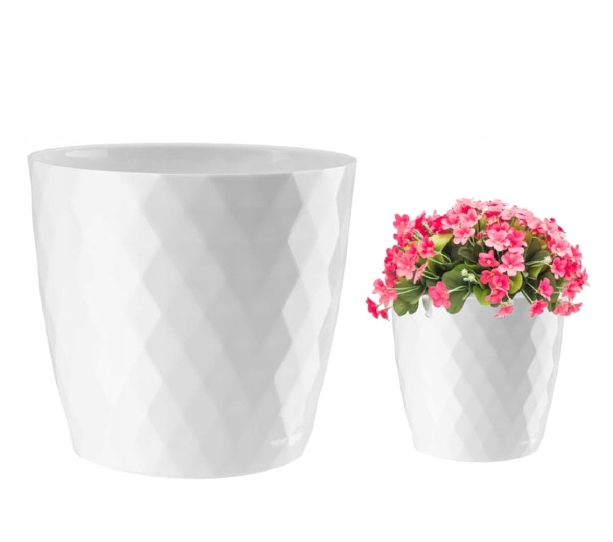Galicja Cristal - Bloempot - Witte Kleur - 14x12 cm - Decoratief