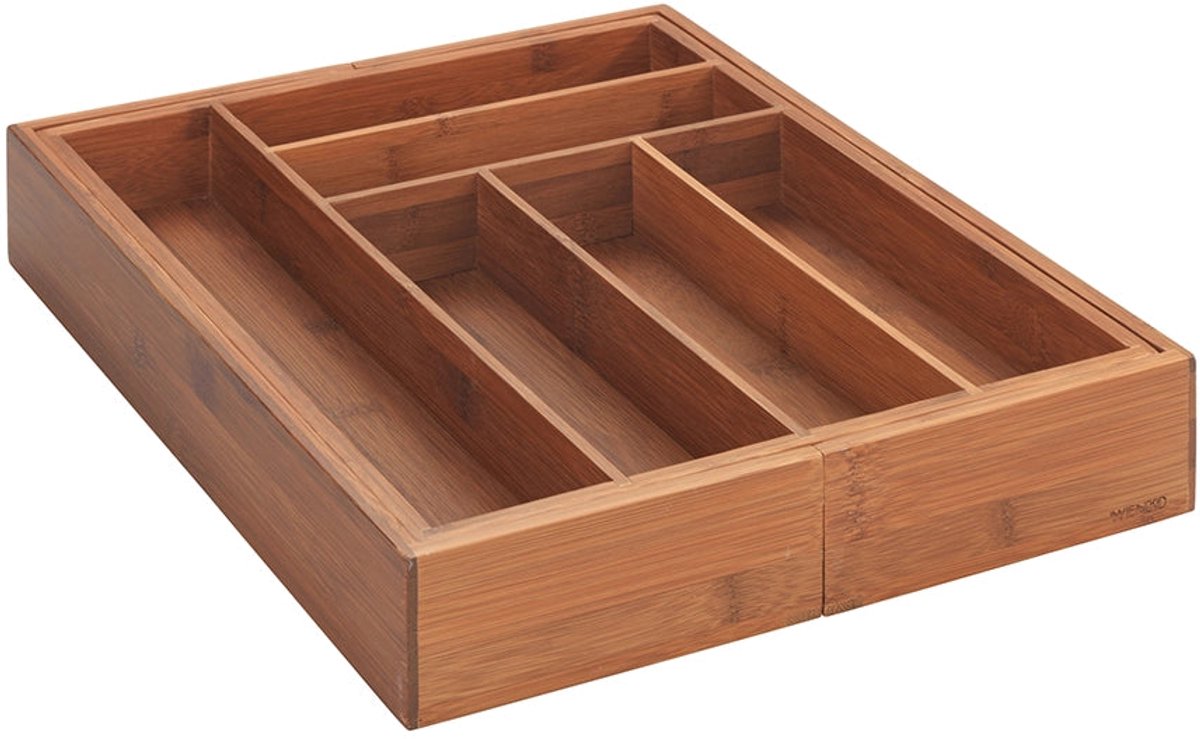 Wenko Bamboe bestekbak - 30 - 42 cm - Uitschuifbaar