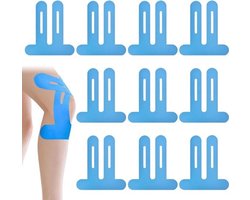 Voorgesneden waterdichte fysio tape in blauw - 10 stuks voor kniepijn - Huidvriendelijke kinesiotapes, ideaal voor sporters