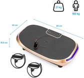 Gymtek® Trilplaat - tot 180 kg - 4 Trainingsprogramma's - 2 Uitbreidingsbanden - Bluetooth, Afstandsbediening, LCD, Luidspreker