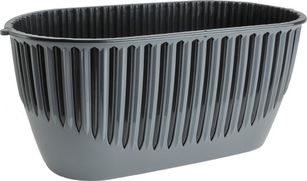 2St Piano bloembakken antraciet 32cm Serinova vensterbank plantenbak met waterafvoer