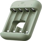 GP Charge&Save Batterijlader AA/AAA - Snellader USB-C 4-slot, individuele laadsleuven - Batterij oplader met LED-indicator, Veiligheidsfuncties