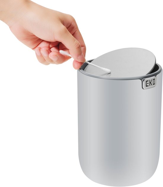 EKO - Fandy Tafelprullenbak 1,5 Liter - Grijs - Kunststof