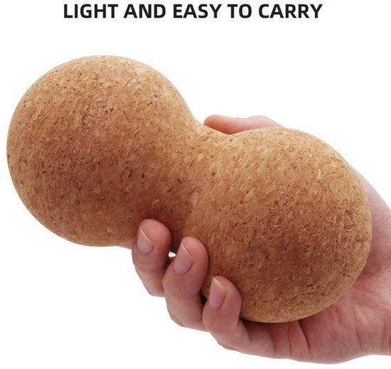 Yoga Cork Peanut Lacrosse Ball Massager - Premium 100% Natuurlijk - Triggerpoint Roller Therapie Diepe Weefselverlichting - Mobiliteitshulpmiddel Ontspan Myofasciale Release Ontspan Spieren - Milieuvriendelijk van Recovr — afbeelding 3