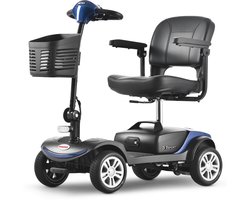 Sweetrich S1 Sport Scootmobiel – Elektrische Scootmobiel - 25 km Actieradius – Opvouwbaar – 12Ah Loodzuur Accu – 4 Wielen – 136 kg Draagvermogen– Blauw
