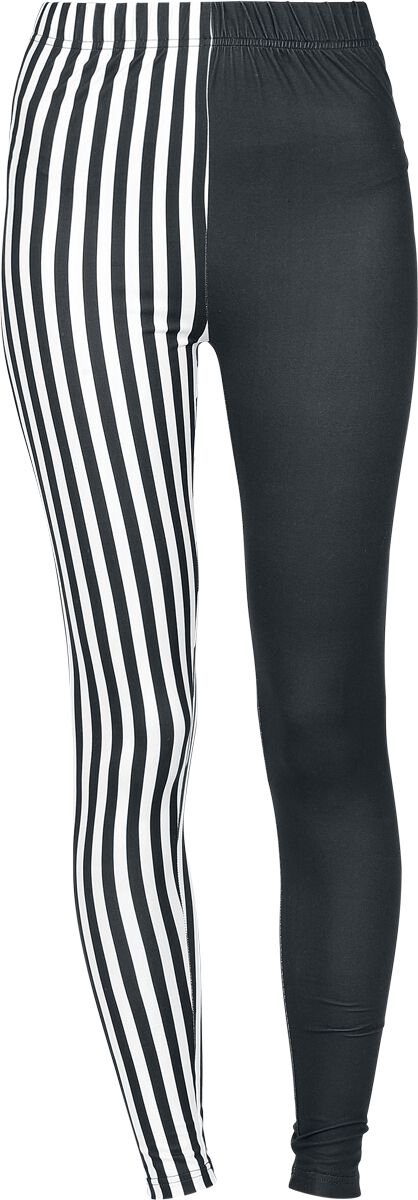 R.E.D. Rock-Engineered Design Zwart/witte legging in streeplook - Dames - XL