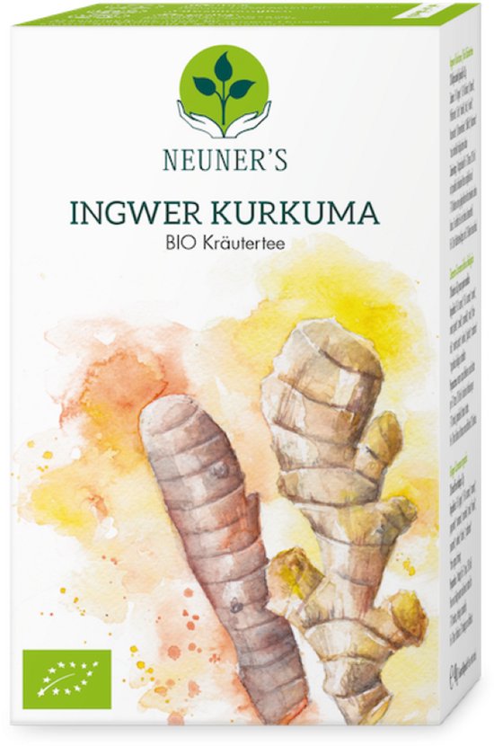 Neuner's Gember kurkuma thee, Puur Natuurlijk - 1 doosje x 20 zakjes, biologische kruidenthee.
