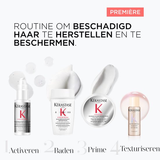 Kérastase Première Discovery Set & Gloss Absolu Haarolie + Cadeau – Première Pre-Shampoo 45ml, Shampoo 80ml, Haarmasker 75ml & Gloss Absolu Anti-frizz Haarolie 45ml + Shampoo 30ml Cadeau - Voor elk type beschadigd haar - Geschenk, Giftset vrouw