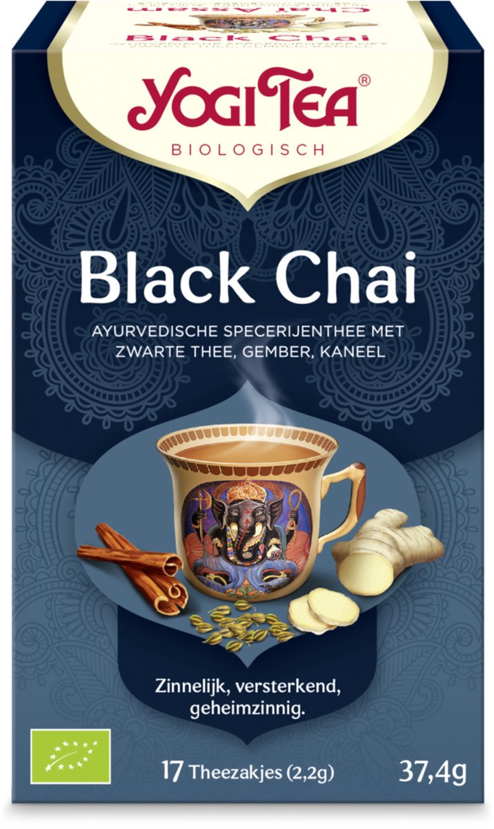 Yogi Tea Black Chai Bio - Biologische Kruidenthee met Zwarte Thee, Kaneel en Kardemom voor Een Krachtige en Kruidige Chai-ervaring