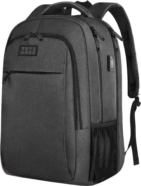 TRVLMORE Rugzak met Levenslange Garantie - Rugtas met 15,6 Inch Laptopvak - Schooltas - Spatwaterdicht - Heren en Dames - Jongens en Meisjes - 28L - Antraciet