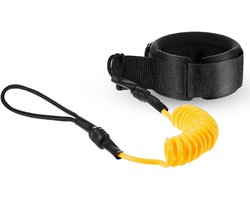 Surfboard Leash - 10 ft touw - Gerolde surfplanktouwen - Surfen - Boardtouwen - Paddleboard Polsleiband - Stand Up Paddle Board-touwen, longboards, paddleboardaccessoires - Watersport Accessoire - Geel
