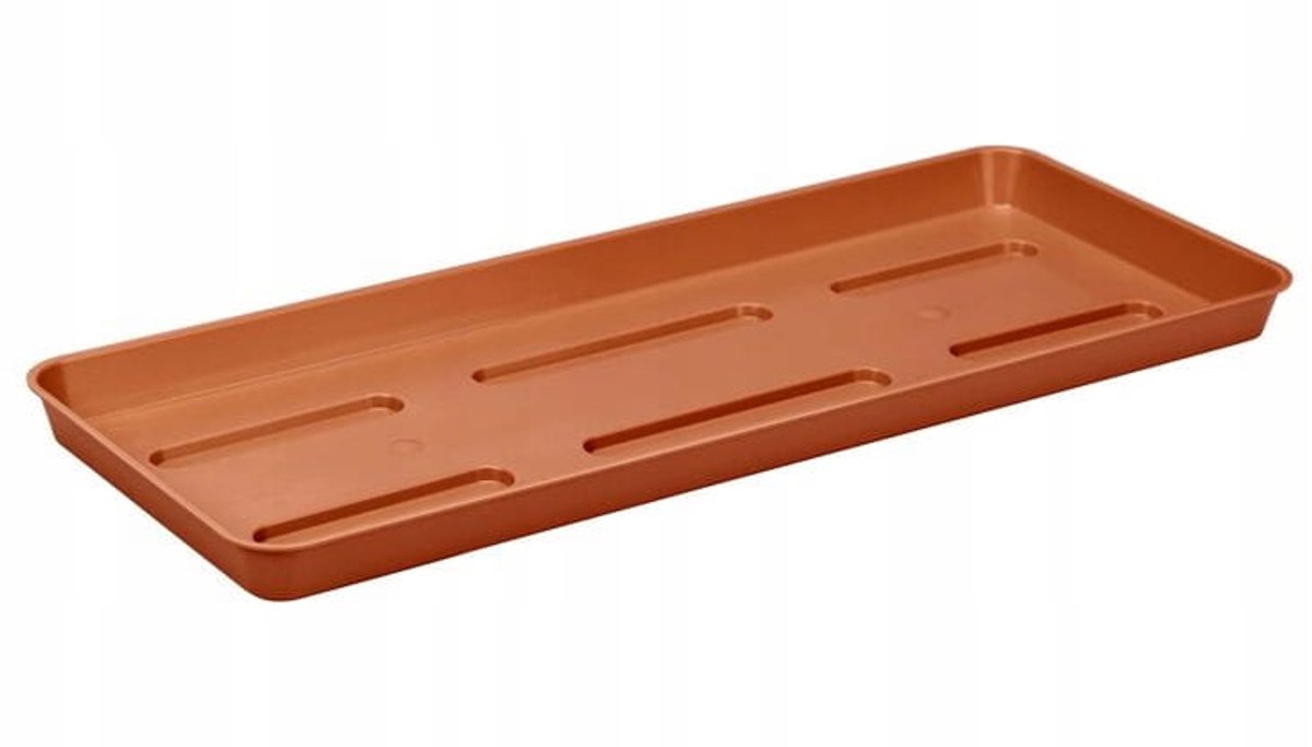 Galicja - Balkon Bloempot Onderzetter - Rechthoekig - 40x14,5 cm - Terracotta