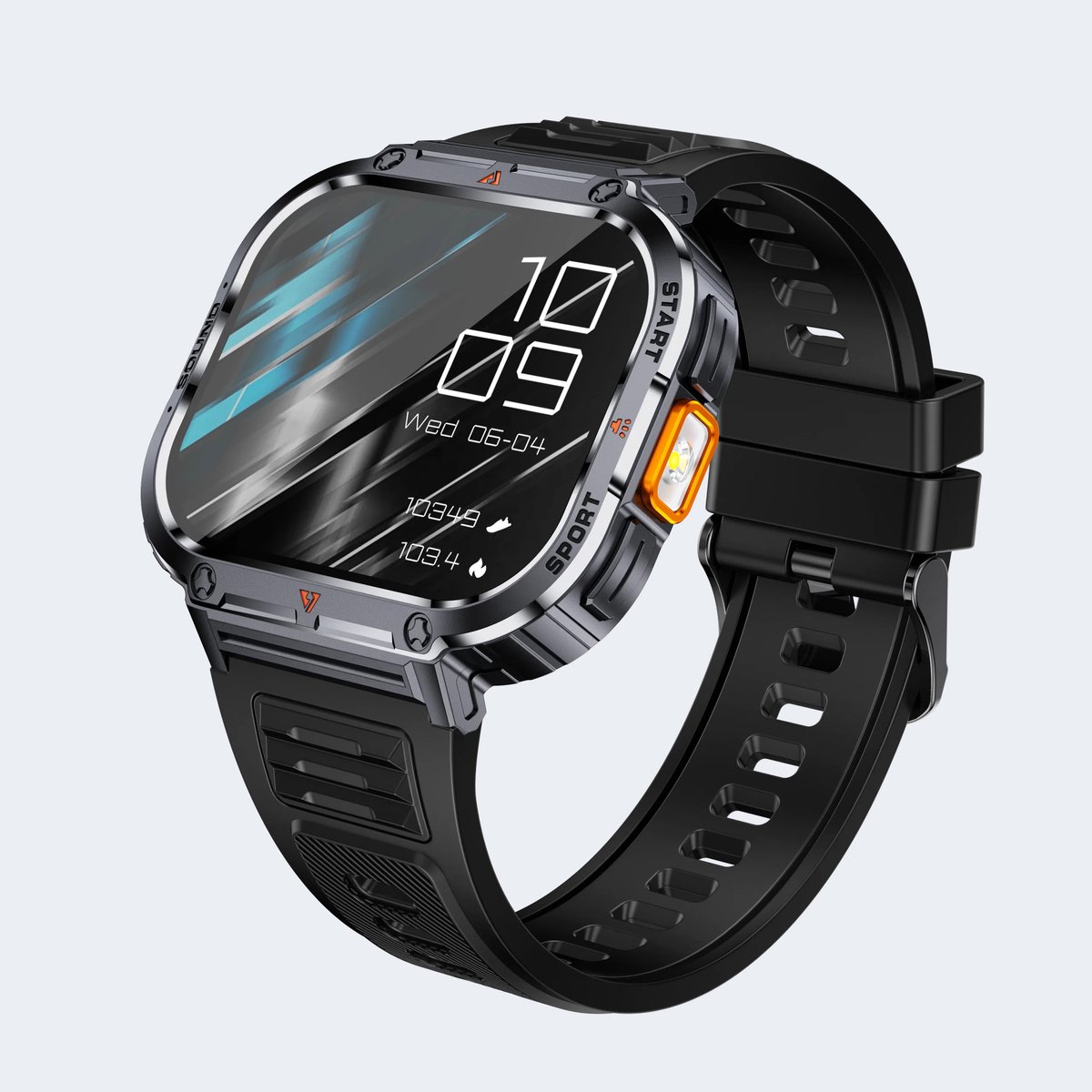 Smartwatch, kh50 ZWART, Smartwatch Dames en Heren, Horloge
