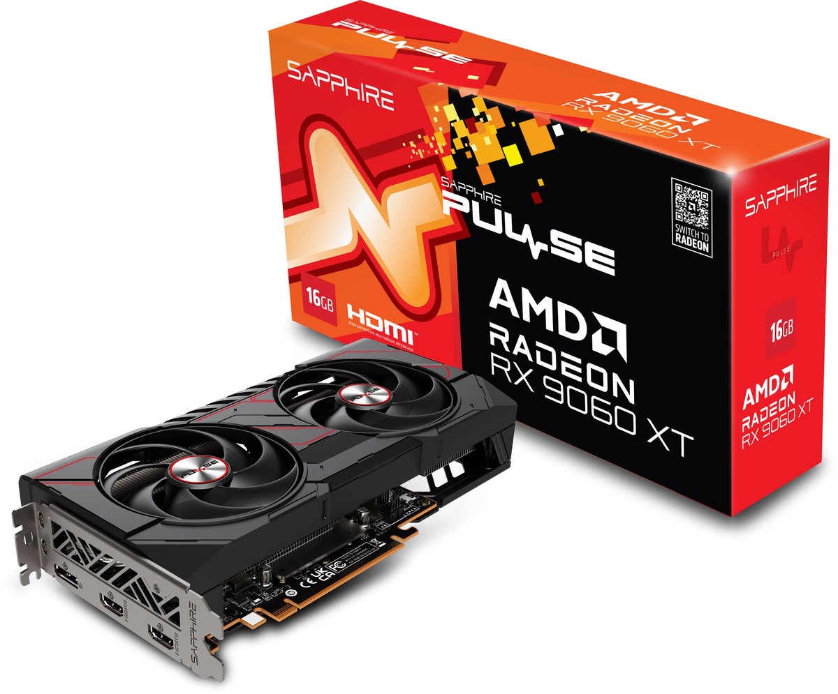 SAPPHIRE Radeon RX 9060 XT PULSE 16GB OC grafische kaart