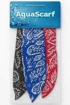 Koelsjaal Dames & Heren - Verkoelings Sjaal - Sport Koelsjaal - Verfrissende Zomerse Sjaal - 3 Stuks - Zwart/Blauw/Rood