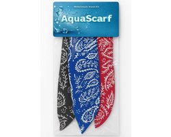 Koelsjaal Dames & Heren - Verkoelings Sjaal - Sport Koelsjaal - Verfrissende Zomerse Sjaal - 3 Stuks - Zwart/Blauw/Rood