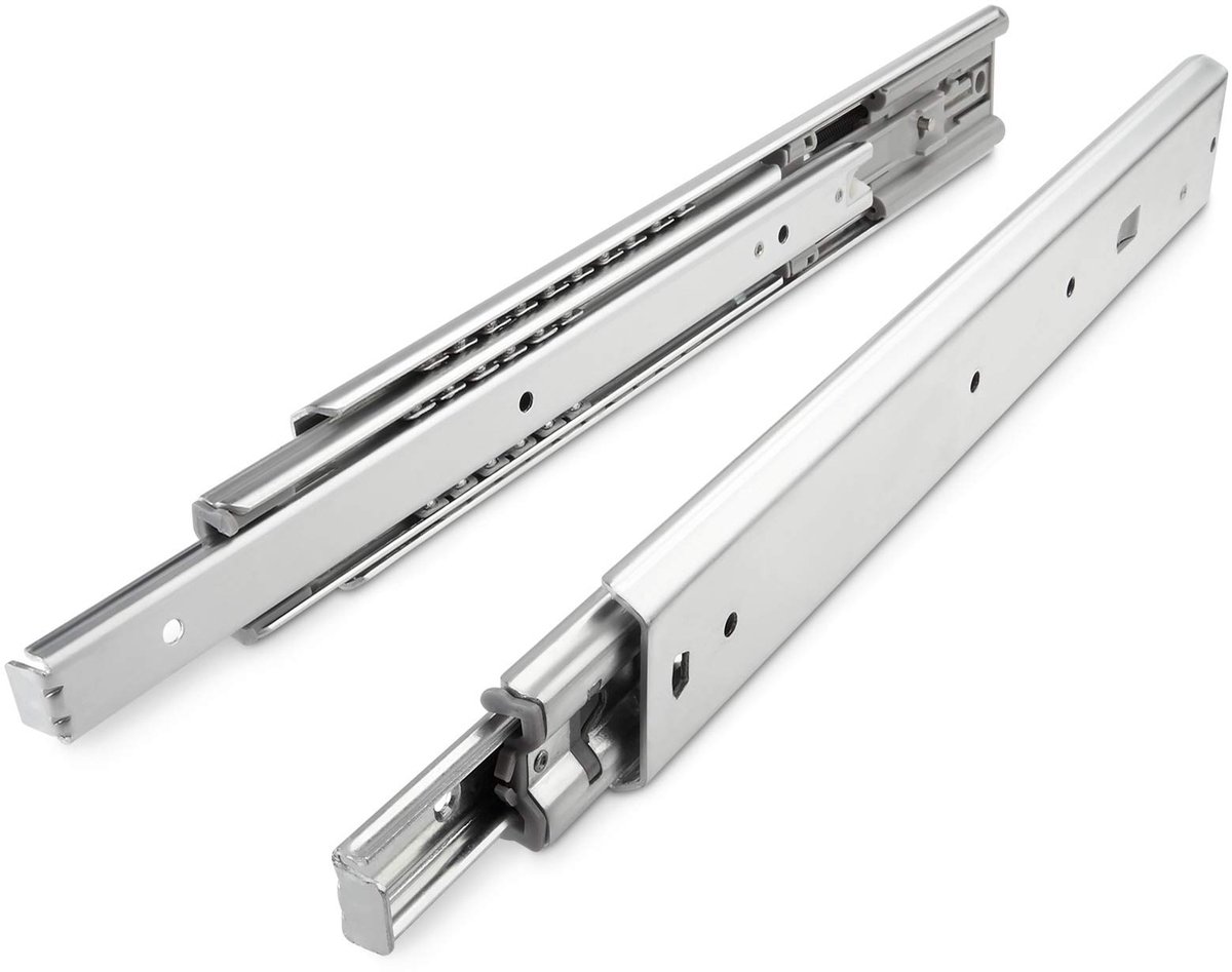 1 Paar (2 stuk) Volledig uitschuifbaar Ladegeleider KV1-80-H53-L550-SC Lengte 550 mm Draagkracht 80 kg gegalvaniseerd van SOTECH
