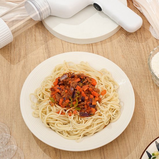 Elektrische Pastamachine Gun - Pasta Maker Pistool - Zelf Verse Pasta Maken - Pasta Snijder - Keukenmachine - Draagbare Pastamaker voor Thuis - Noedels - Noodle Machine - Wit - Oplaadbaar - ABS - Pastamachines - Draadloos Oplaadbaar van Merkloos — afbeelding 4