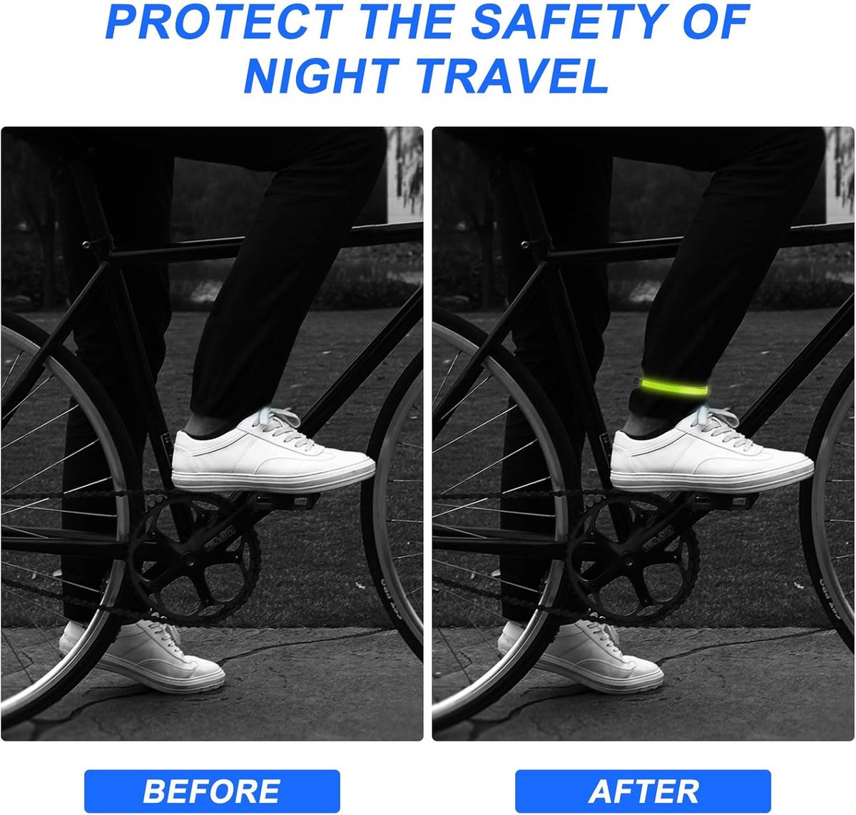 Geosar 2 Paar Fietsbroekclips, Reflecterende Broekklemmen Pvc Accessoires