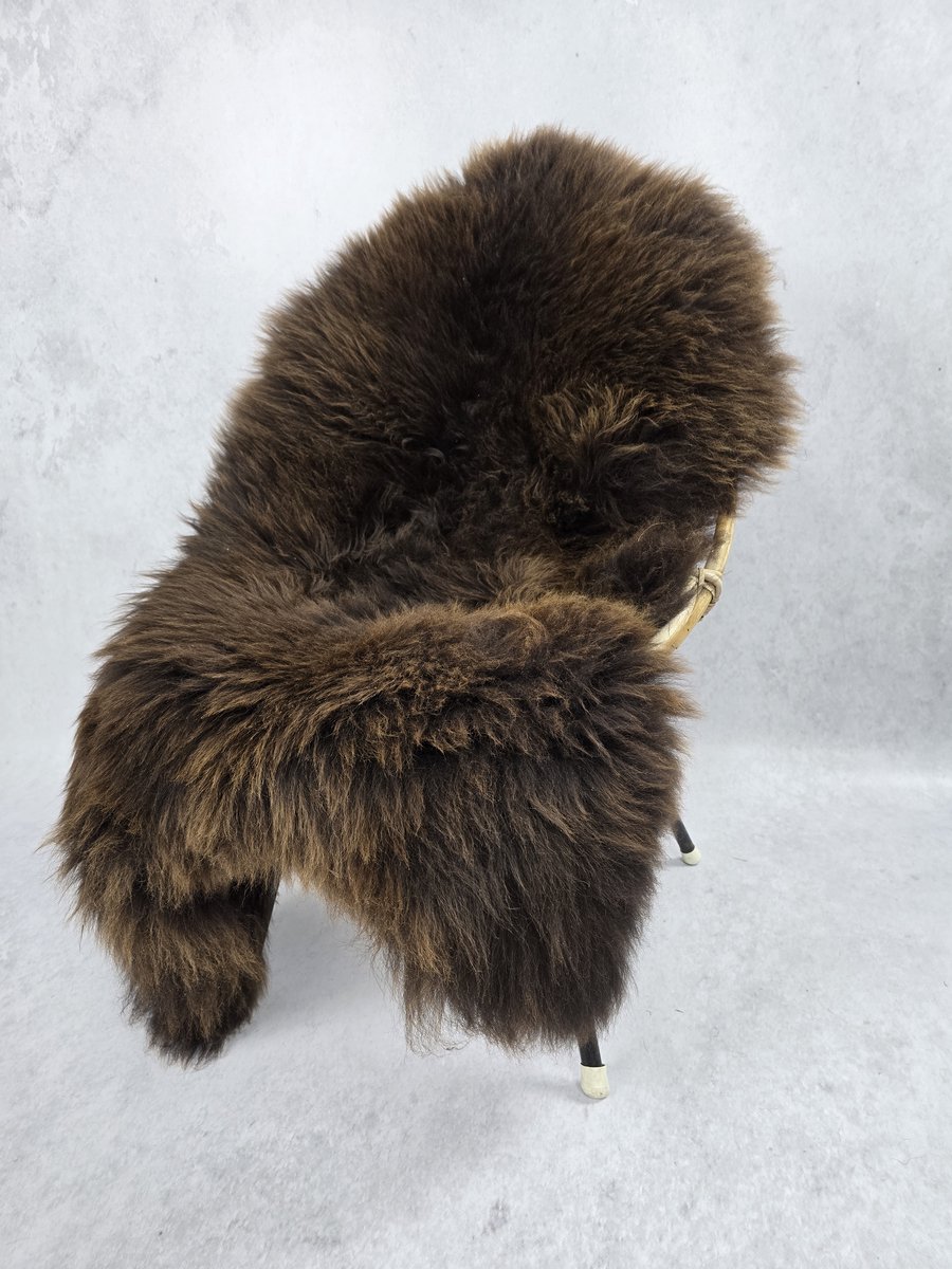 Schapenvacht- Exclusieve collectie - Woondecoratie - Bruin - 100% natuurlijke wollen vacht - 105x90 cm