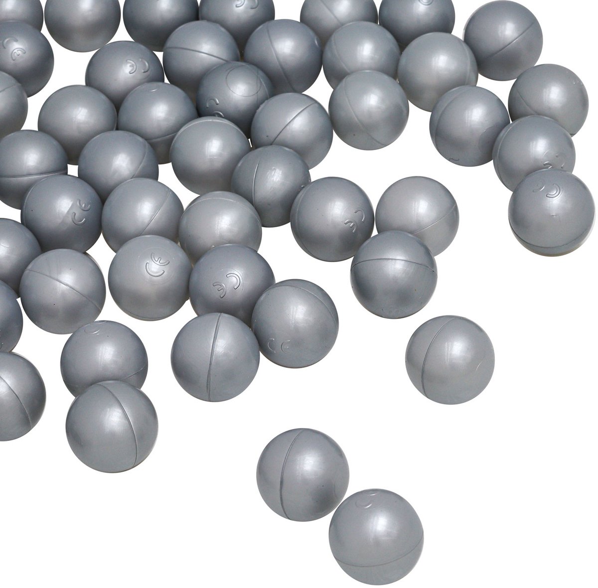 50 Baby ballenbak ballen - 5.5cm ballenbad speelballen voor kinderen vanaf 0 jaar Zilvergrijs