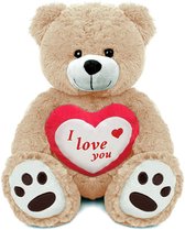 thumbnail: Famosa Softies Pluche Beer – 100 Cm Met Strik | Grote Knuffel Voor Kinderen