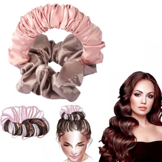Bigoudis Sans Chaleur Pour Boucler Les Cheveux - 100 Cm, Mousse Et Satin, Violet