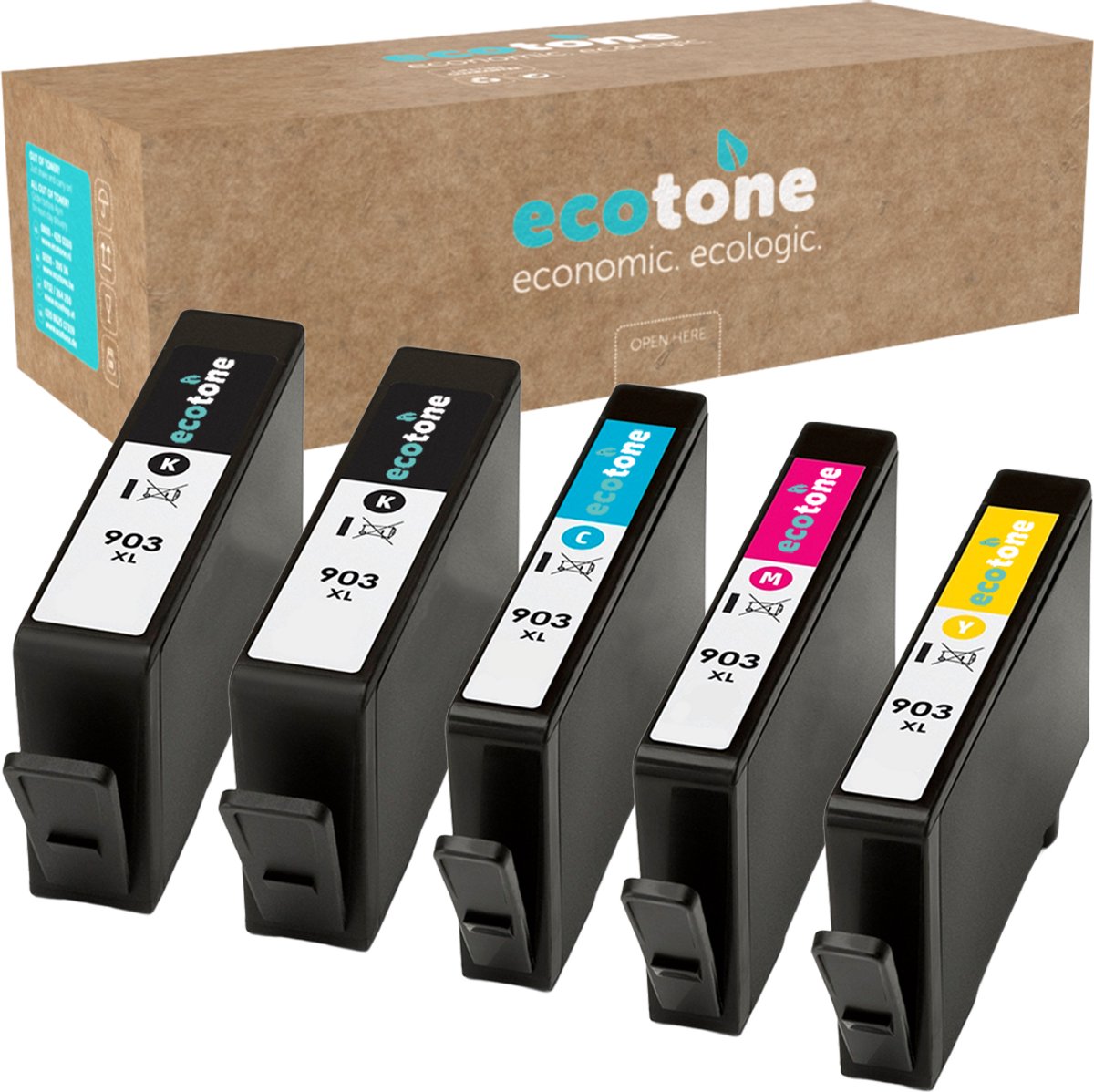 Ecopack (Replaces HP 903XL ink) 2xBL + 1xCMY - (BL 2x950 Pages) (CMY 3x850 Pages)