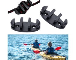 2 stuks - Bevestigingsgereedschap - Nylon kajakclip voor kano's, zeevisboten, kajakaccessoires 8,8 x 4,4 cm (zwart)