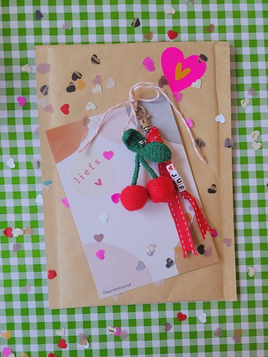 Cherry Bag Charm With Clip and Sleutelhanger - Portemonnee