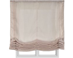Storesdeco - Vouwgordijn effen zonder stokken, basis doorschijnend, Beige 150x175 cm