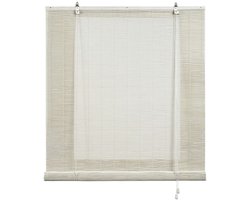 Storesdeco - Bamboe rolgordijn voor binnen en buiten - Wit, 90x175 cm