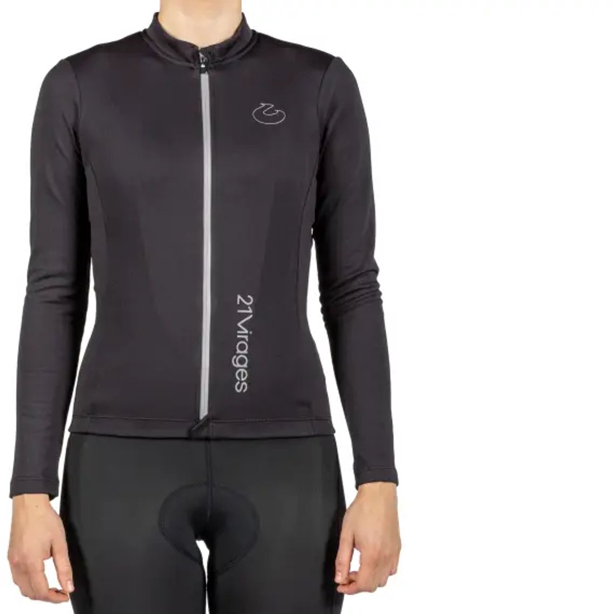 21Virages - Cahors Fietsshirt met Lange Mouwen - Dames - Zwart