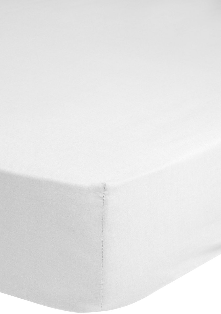 HIP hoeslaken effen kleur - Lits jumeaux 180x200 cm - Wit - 100% Katoen satijn