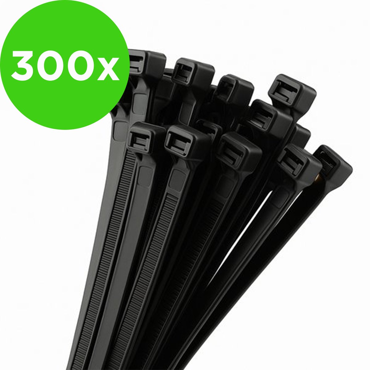 Eleganca Kabelbinders - 300 Stuks - Tie Wraps - Kabel Organiser - UV-bestendig - Tyraps - Draagkracht 22 kg - 4,8 x 400 mm - Zwart