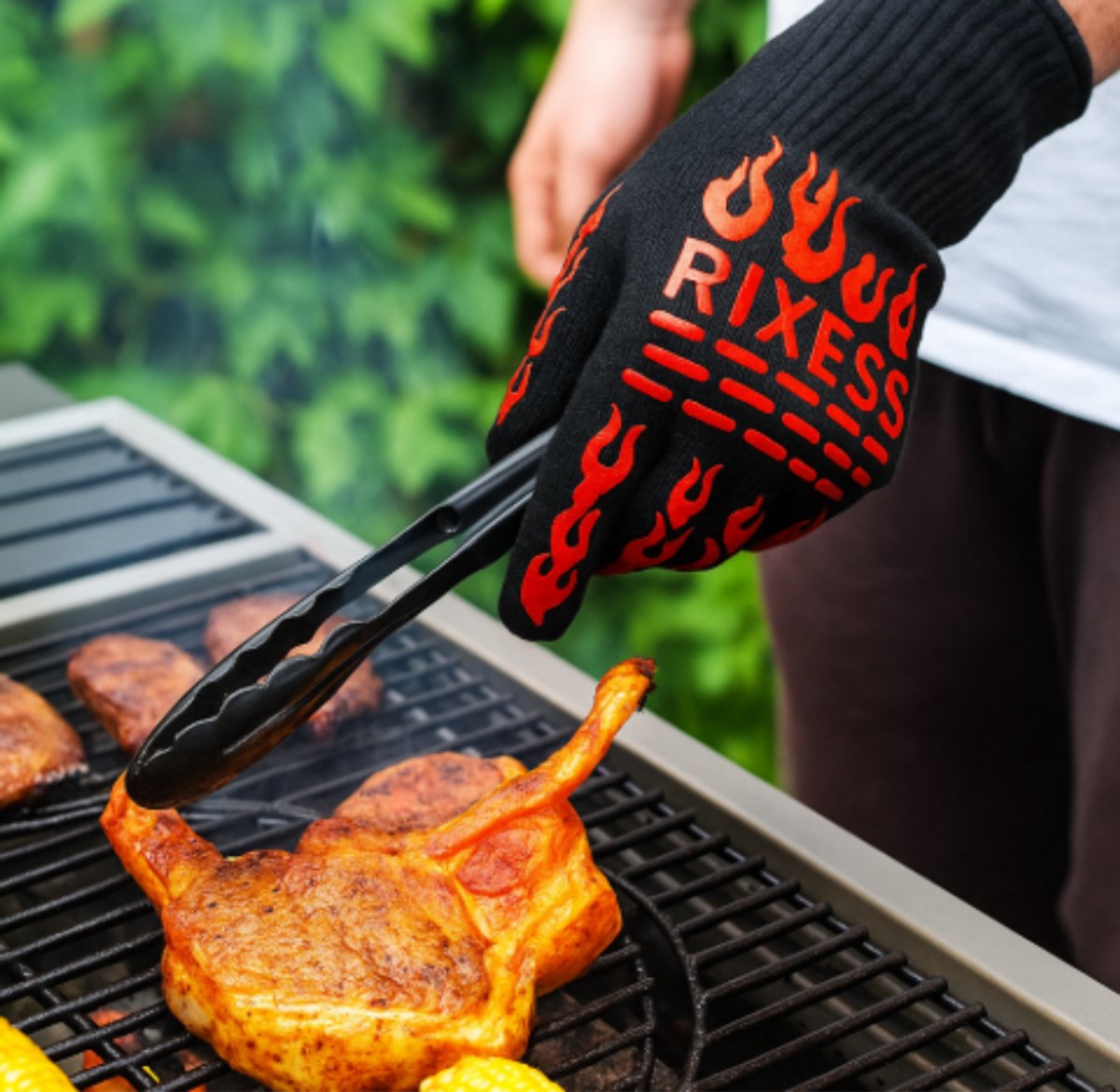 Adamant Grillhandschoenen – Hittebestendig Tot 800°C – EN407-gecertificeerd – Antislip – Universele Maat – Met Onderarmbescherming – In Geschenkdoos