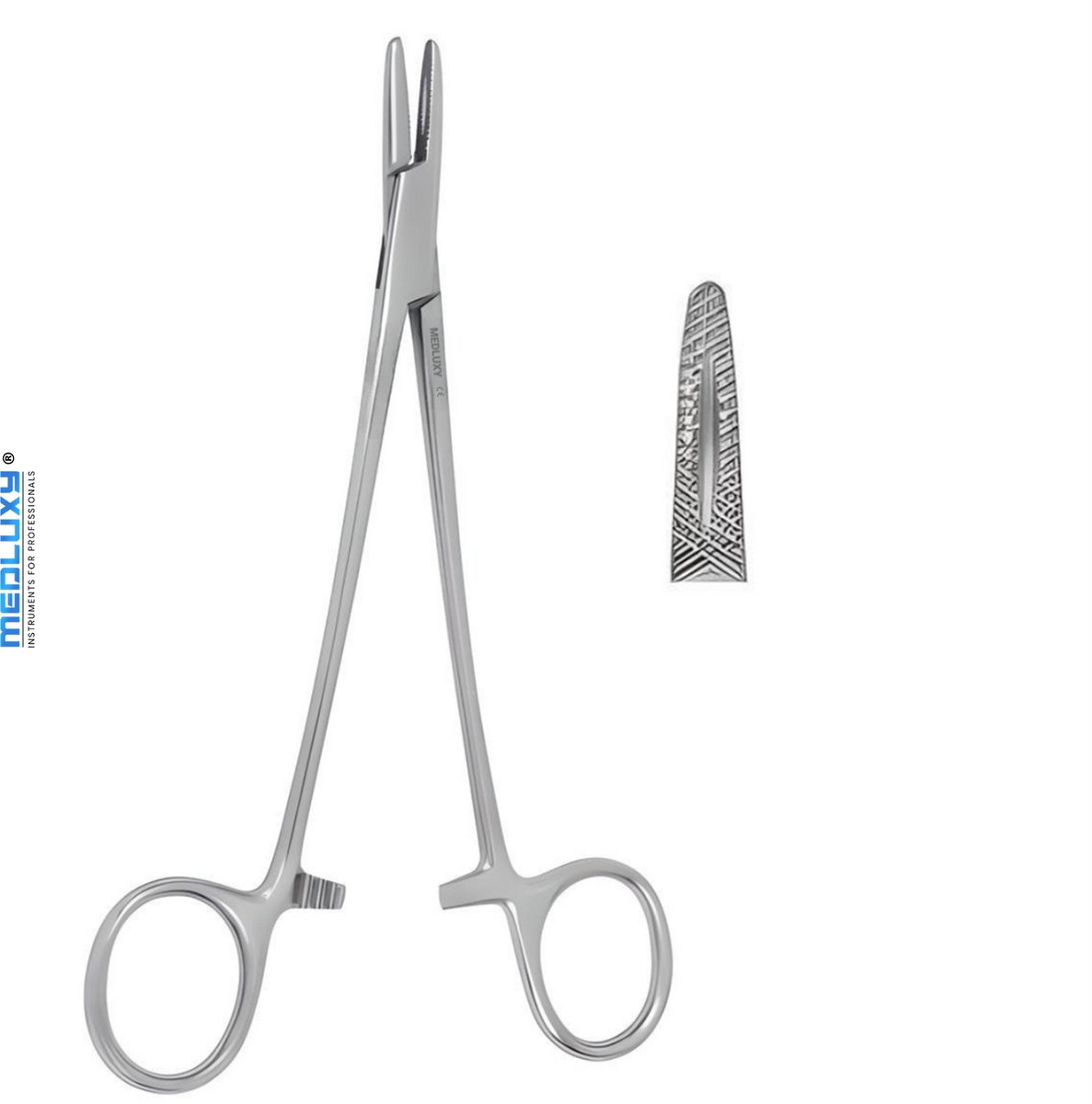 Goedkoopste Medluxy - Naaldhouder Mayo-Hegar - 14cm - Recht - met Groef - M-0100 (Verpleegkunde, EHBO, Klemschaar, Klemtang, Needle Holder Forceps, Naaldvoerder
