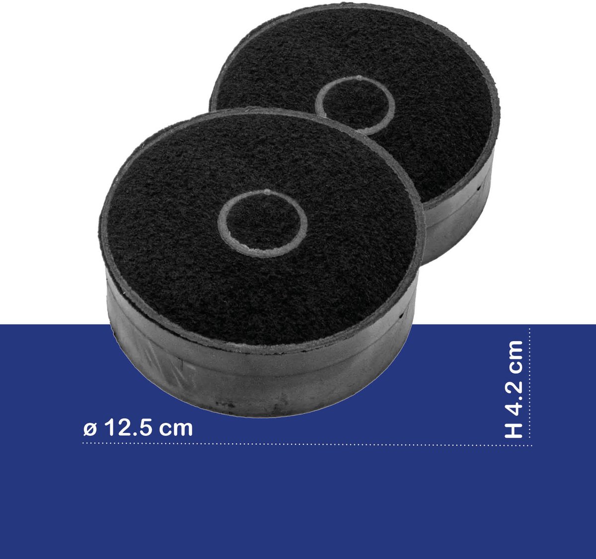 Multaparts koolstoffilter ø 12,5 cm - set van 2 stuks