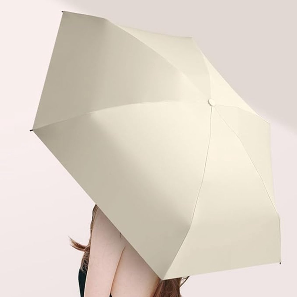Mini Paraplu – 6 Baleinen Opvouwbare Reisparaplu, UPF50+ UV-bescherming, Opvouwbare Zonwerende Paraplu, Wind- en Waterdicht met Capsulehoes