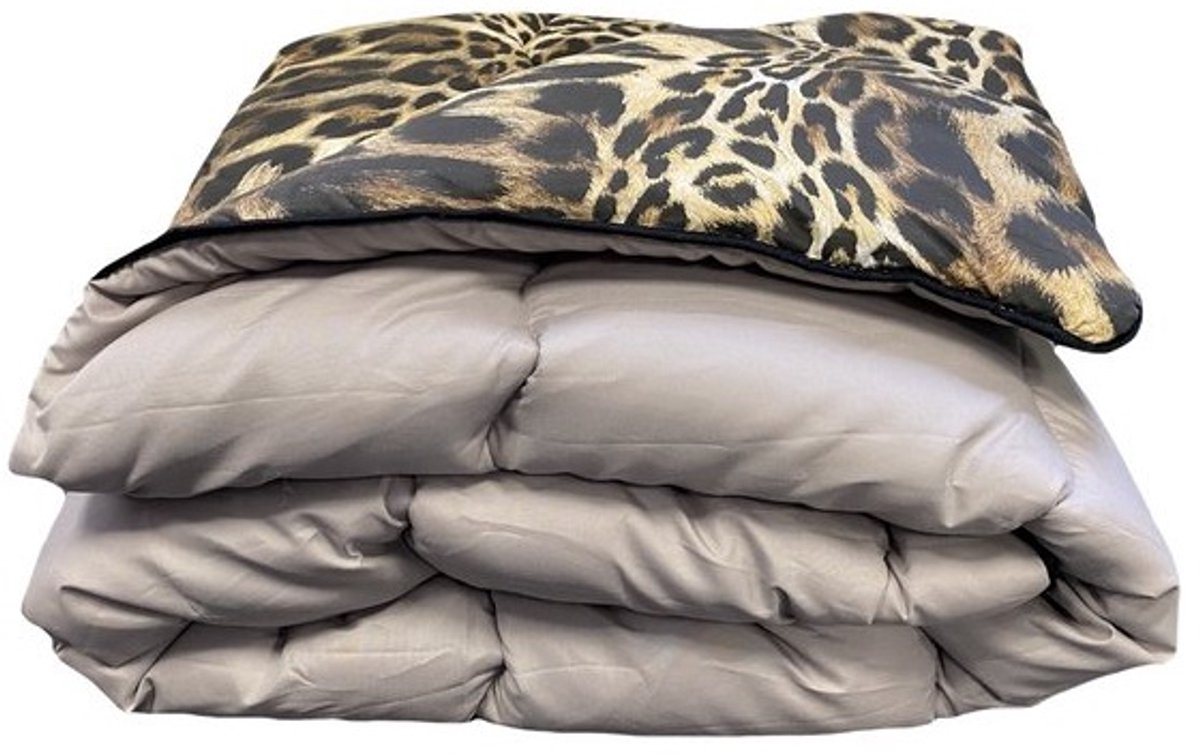 Topmerk - Luxe en makkelijk dekbed zonder overtrek (B-keuze) – Hoesloos Lits-jumeaux dekbed 240x220 cm – Anti-allergisch & hygiënisch – Wasbaar op 60°C – Wolkenzacht en soepel – Panter – All Year comfort zomerdekbed & winterdekbed DUURZAMERE KEUZE