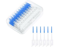 Interdental Brushes - 200 Stuks - Tandenstokers - Tandenragers - Tanden Flosser - Tandenragers - Floss borstel - siliconen interdentale borstels - tandtandenstokers - Geschikt Voor orale reiniging - zachte tandvlees interdentale borstel - blauw