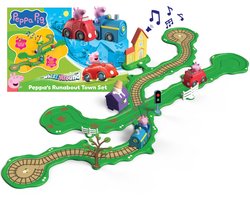 Peppa Pig Whizz Around - Peppa's City Road Playset - Piste modulaire pour véhicules Whizz Around - Interactif avec musique et son