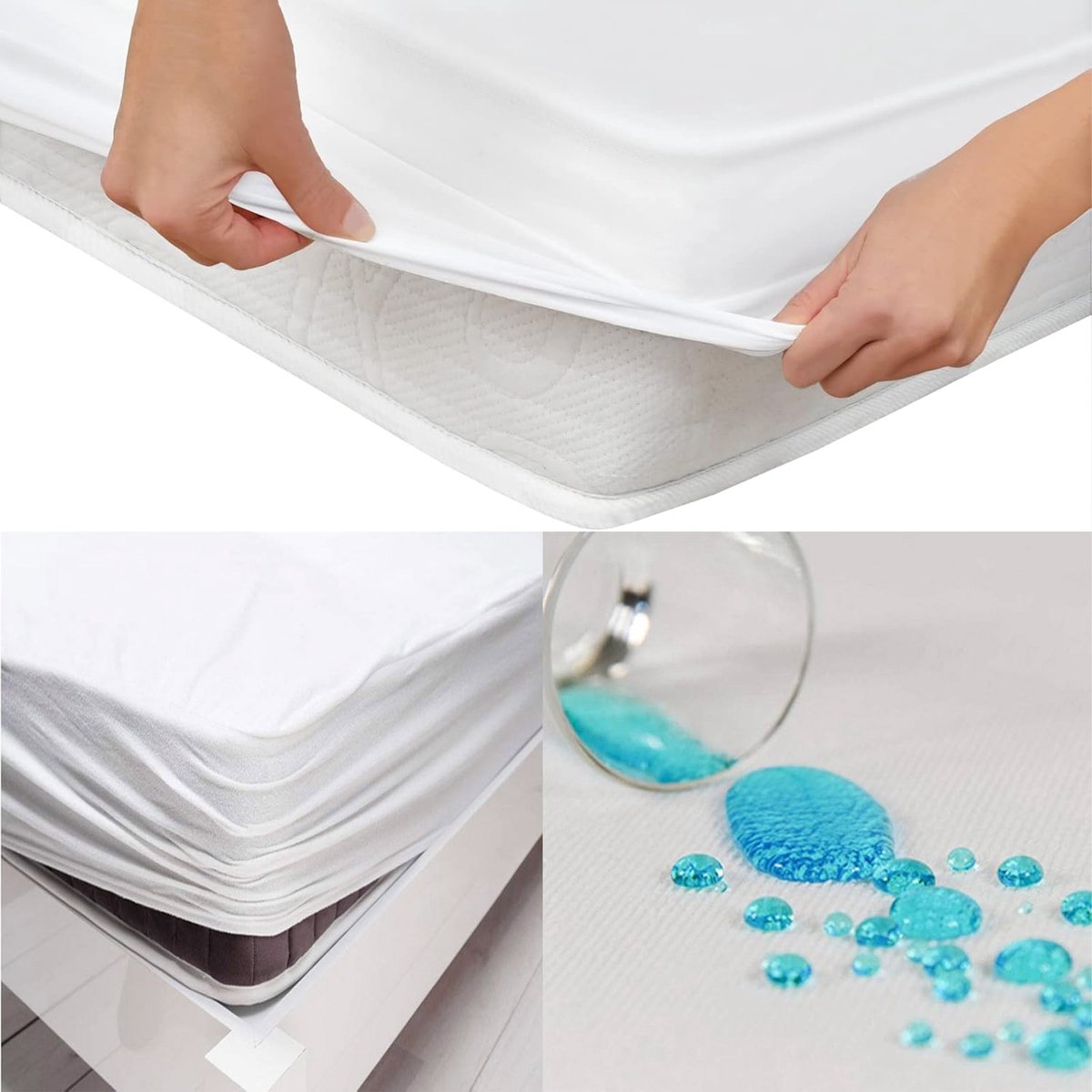 Matrasbeschermer 140x200 cm | 100% Waterdicht | Geluidloos & Ademend | Hypoallergeen | Antibacterieel | Zacht Katoenen Oppervlak | Dormivo