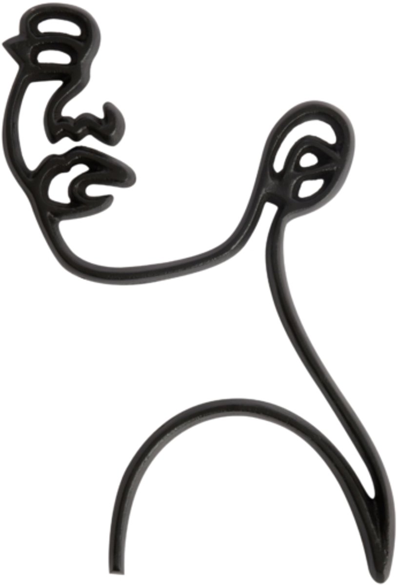 wanddecoratie Face zwart 38 cm