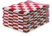 LINNICK Keukendoeken Set Blok Rood – 50x50 – Set van 6 – Geblokt – Blokdoeken – 100% katoen – Keukendoek – handdoeken