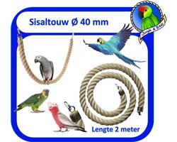 Jungle sisal touw  Ø 40 mm & 200 cm lang (Vogeltouw )
