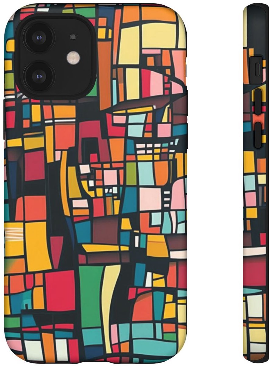 Abstract Kleurrijk Geometrisch Patroon – Telefoonhoesje Geschikt voor iPhone 12