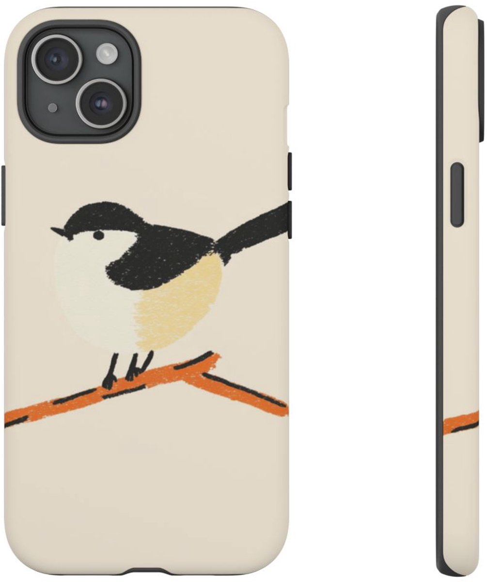 Minimalistische Vogelillustratie – Telefoonhoesje Geschikt voor iPhone 15 Plus